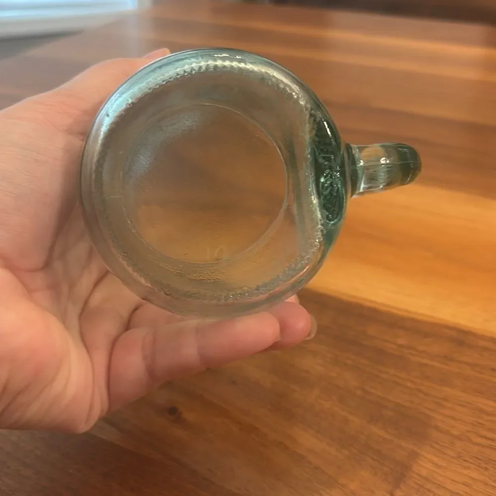 Vintage Coca Cola Coke Green Heavy Glass Mug w/ Handle Indiana Glass Made in USA